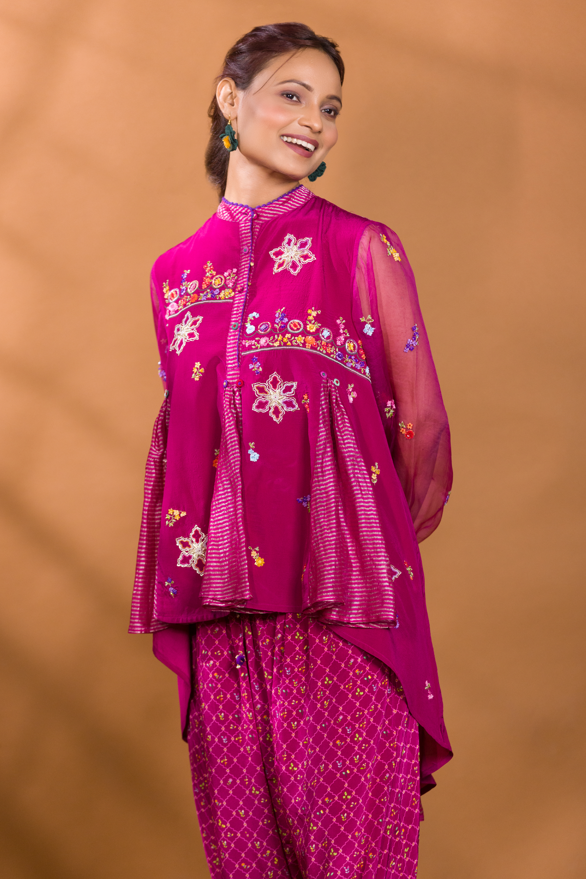 GULKAND HIGH-LOW TOP WITH PATIALA PANTS