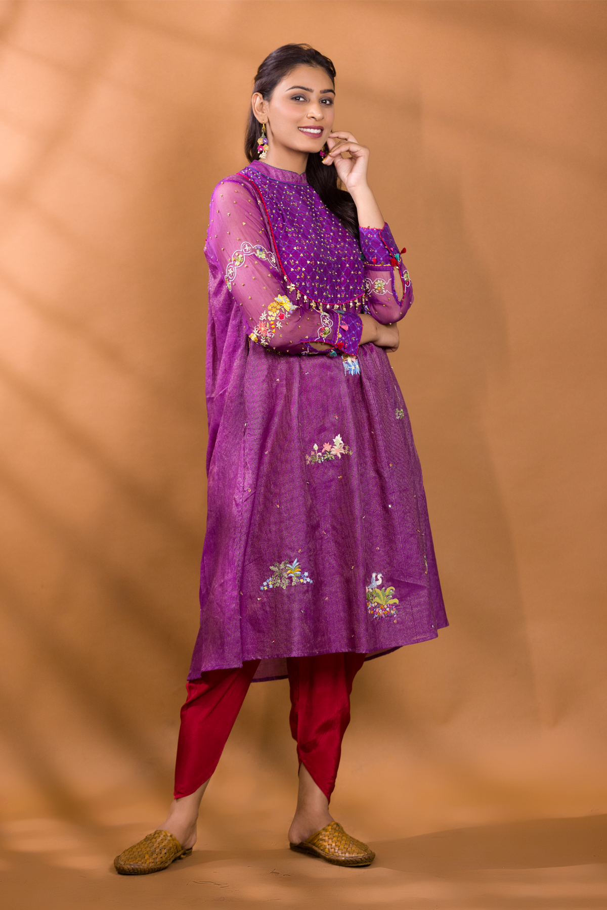 FALSA EMBROIDERED YOKE KURTA WITH ANAAR PATIALA PANTS
