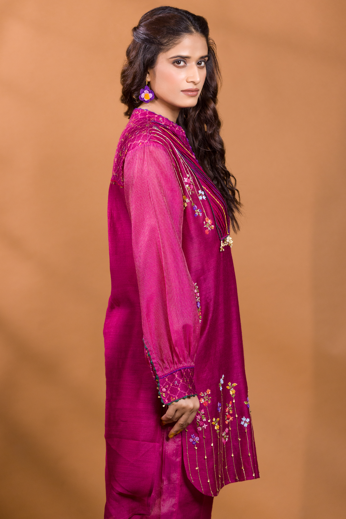 GULKAND PINTUCK KURTA WITH STRAIGHT PANTS