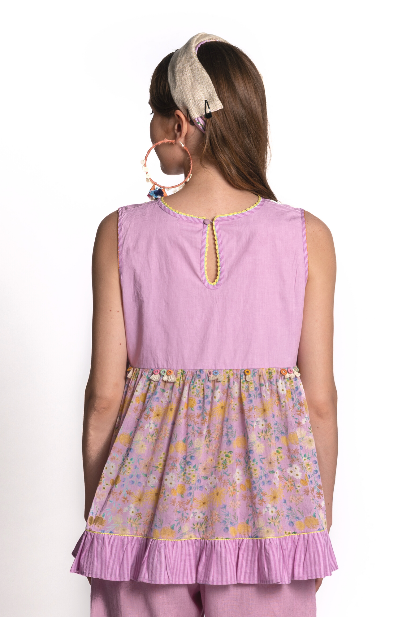 Lavender Ditsy Top