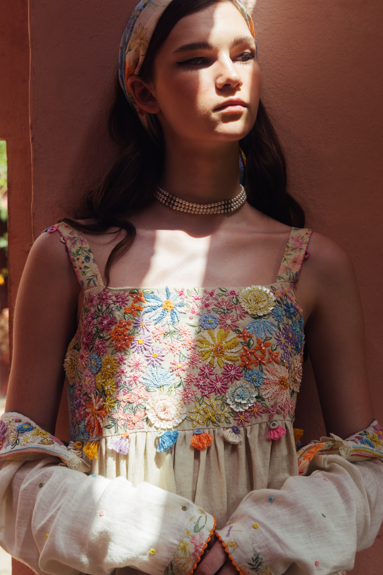 Gajra Floral Embroidered Dress