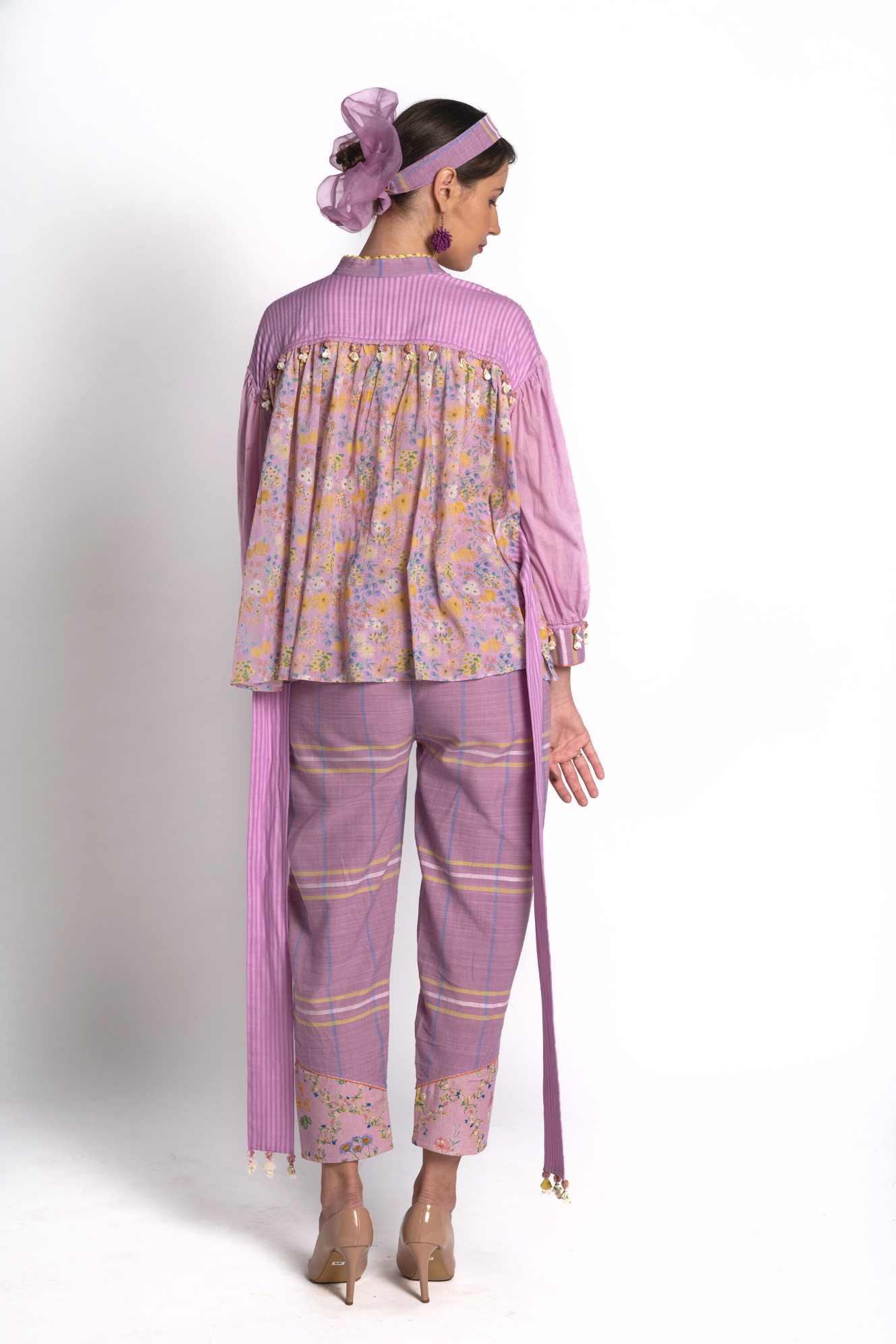 Lavender Floral Cotton Cord Set