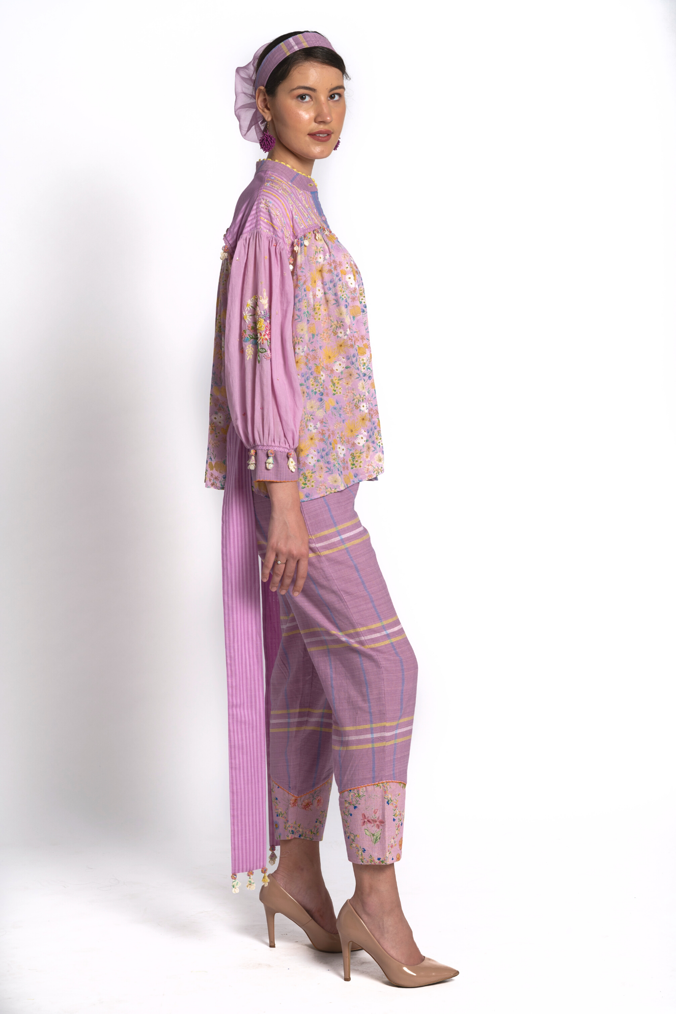 Lavender Floral Cotton Cord Set