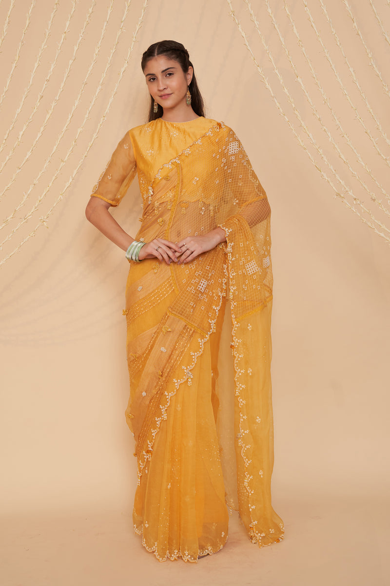 Haldi Organza Saree