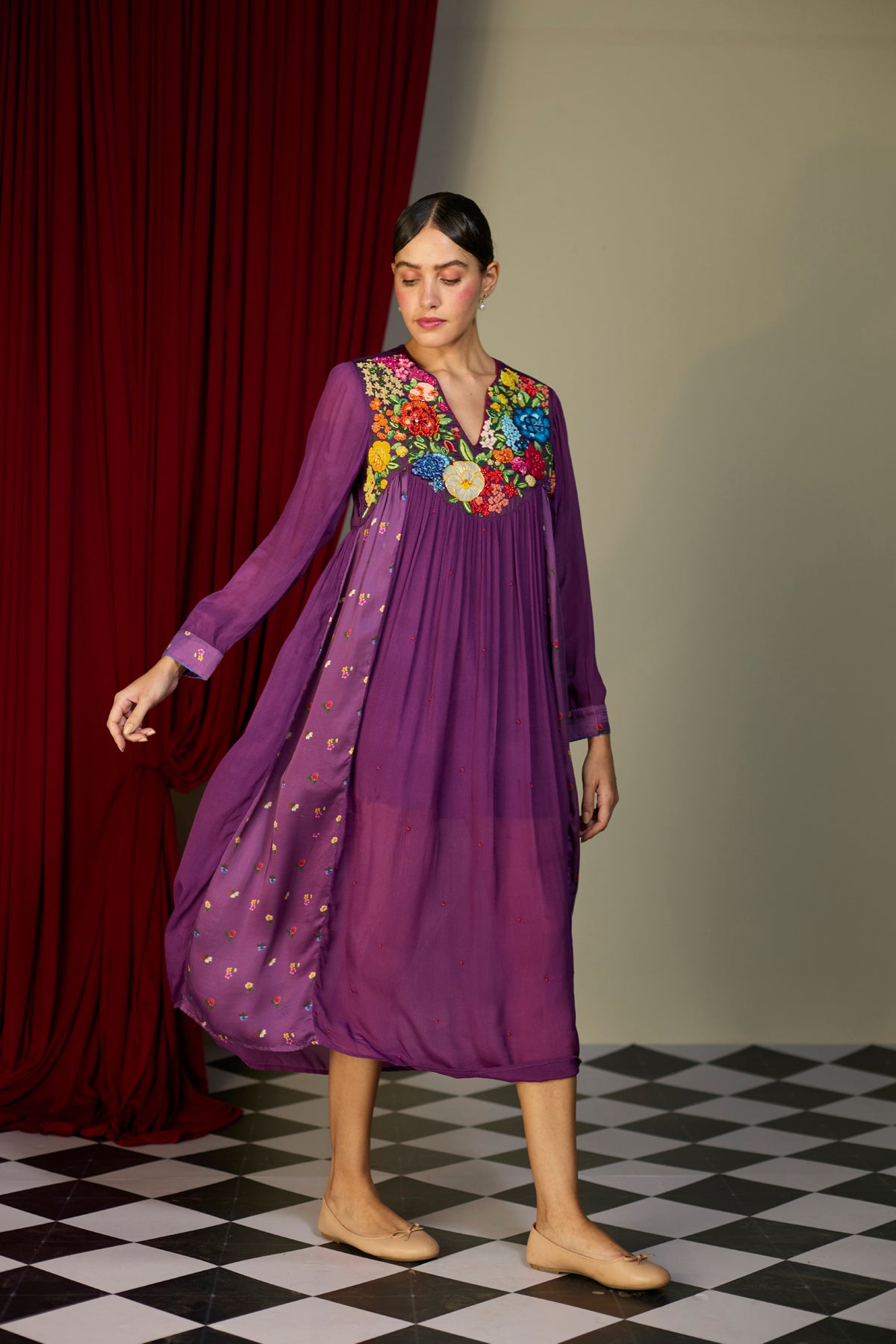 Regal Orchid Panelled Dress