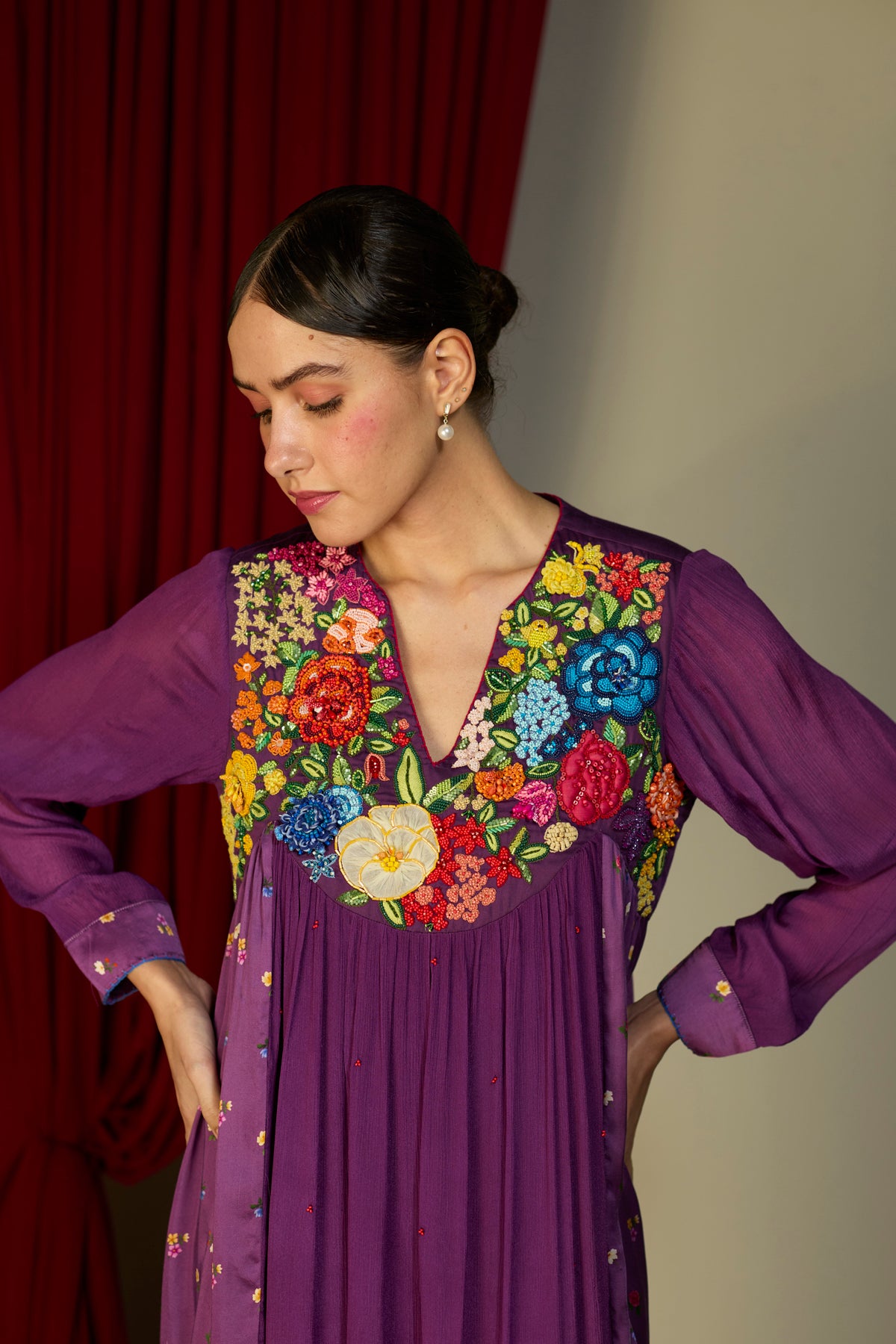 Regal Orchid Panelled Dress