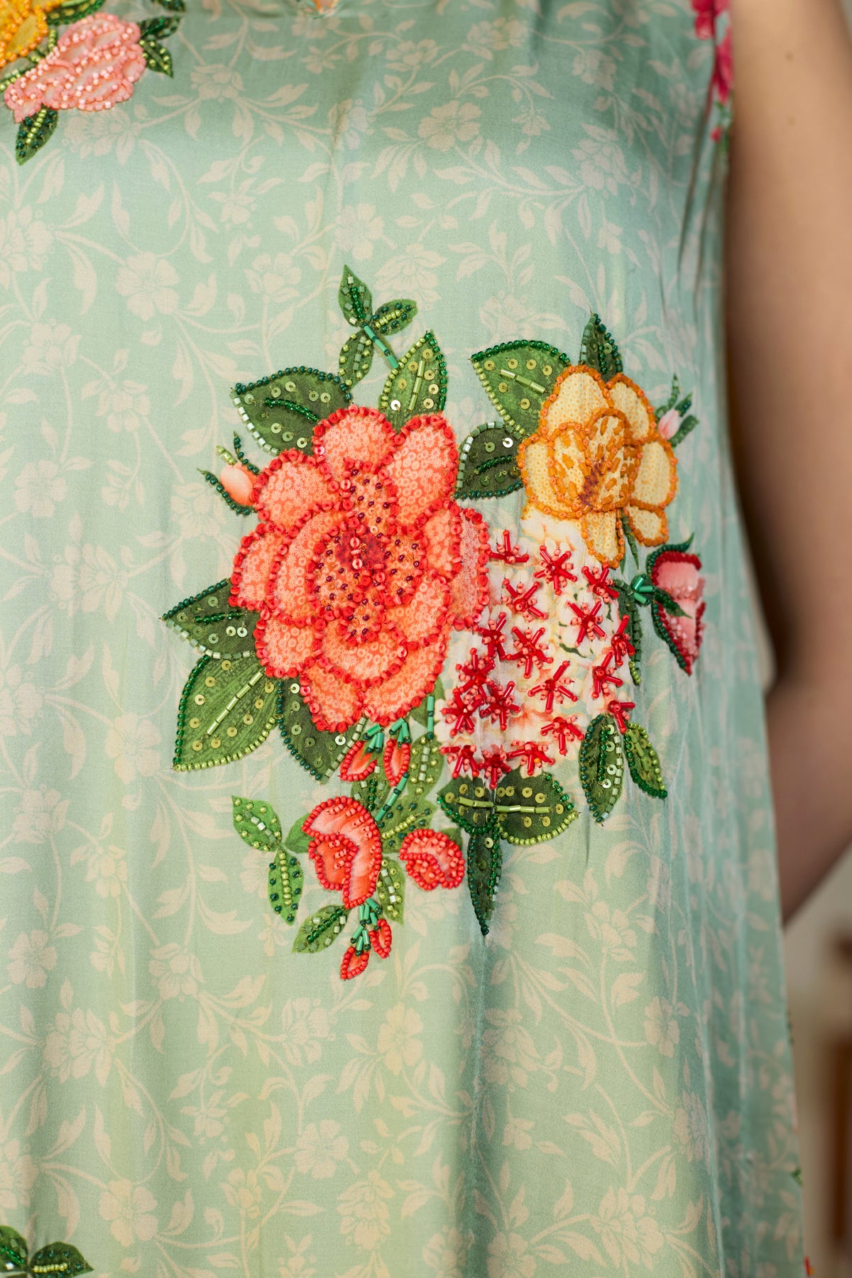 Verdant Green Floral Dress