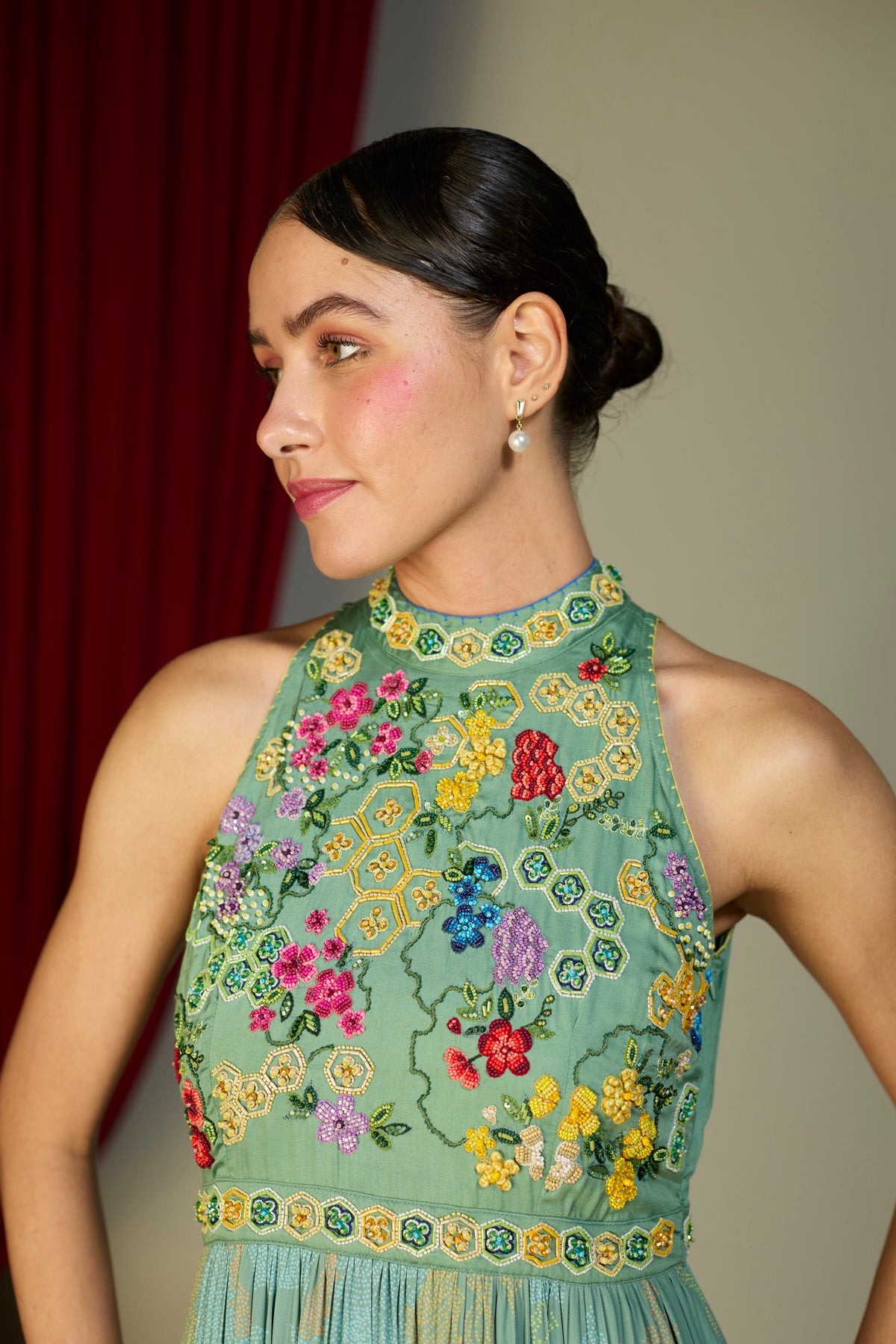 Verdant Green Halter Dress