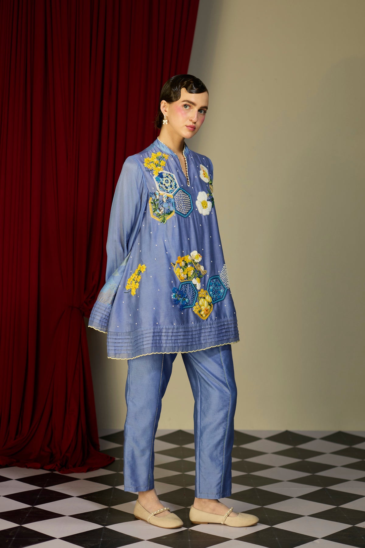 Periwinkle Blue Floral Top