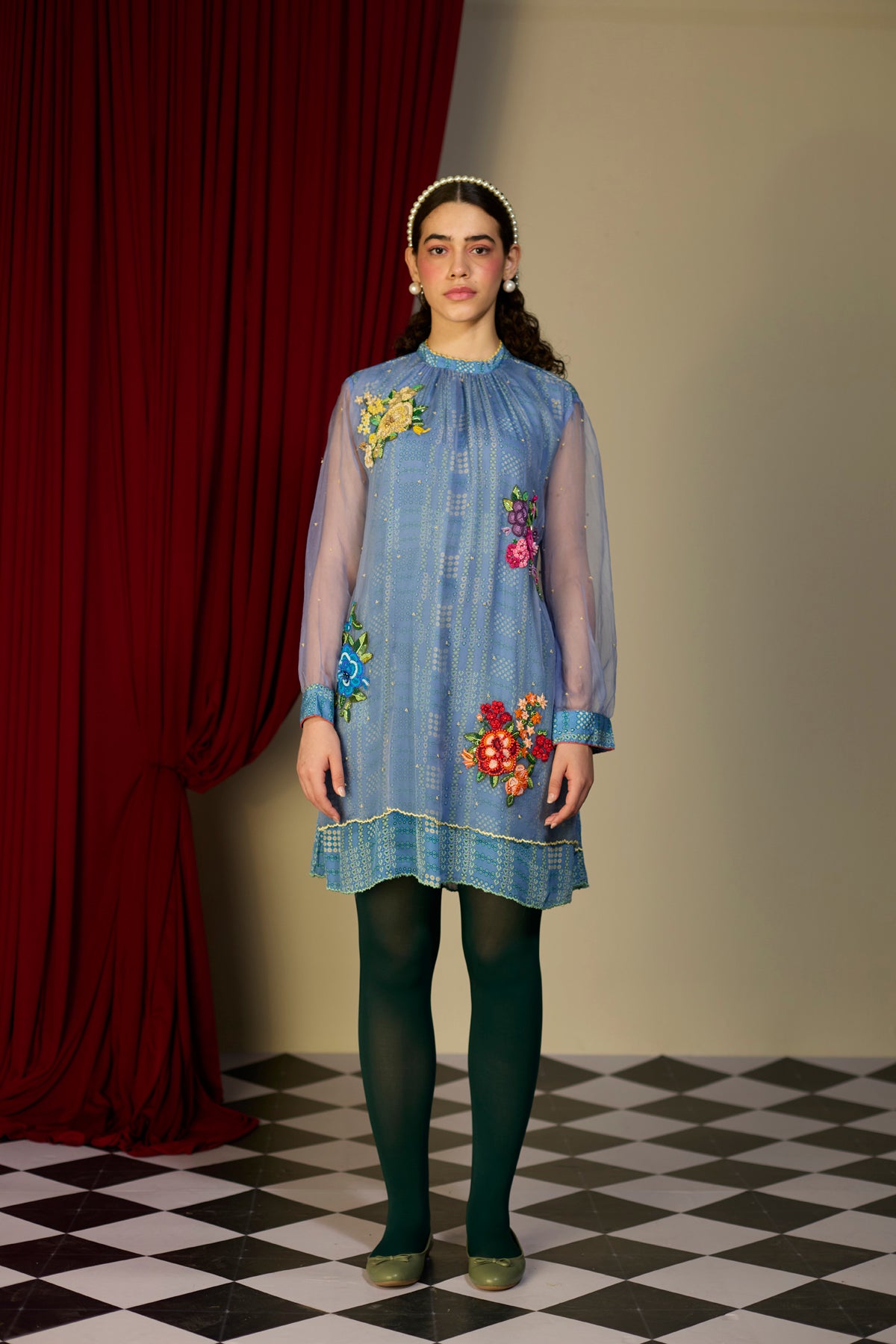 Periwinkle Blue Checkered Dress