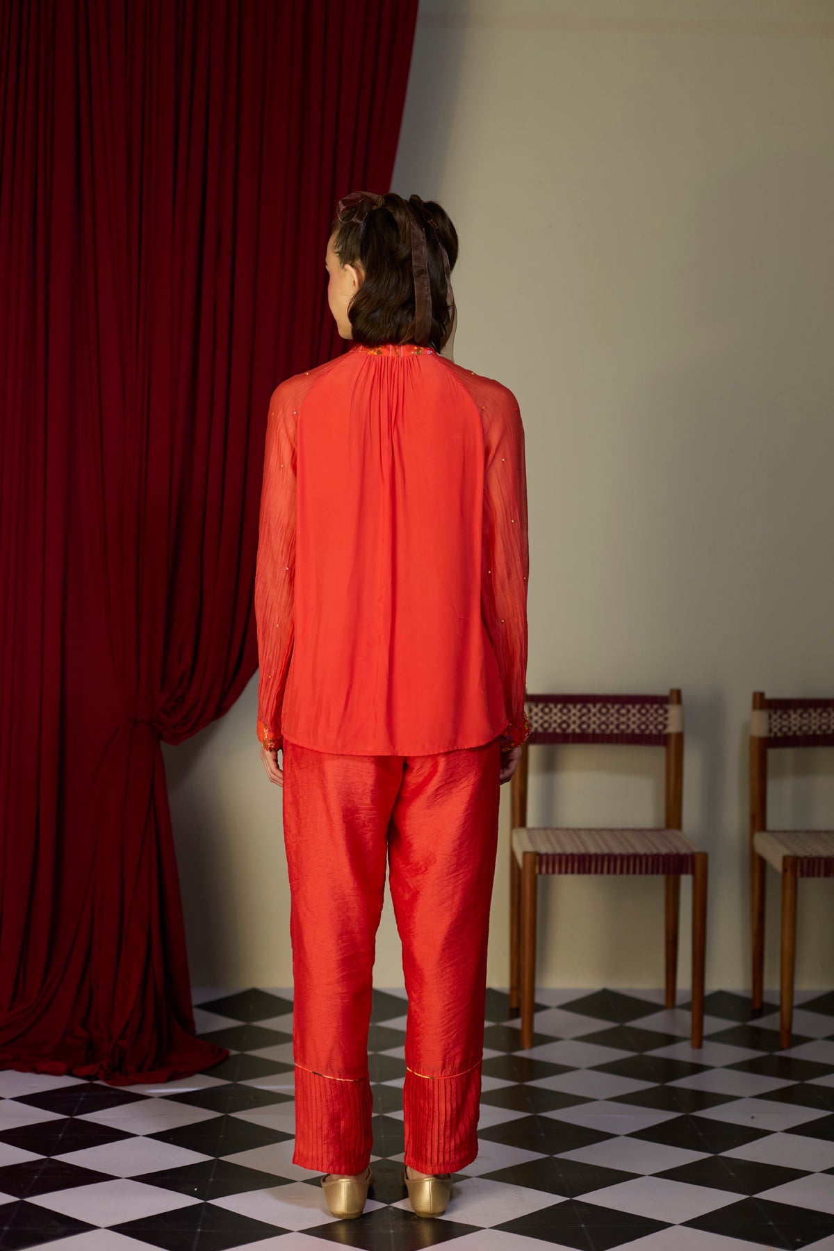 Scarlet Red Floral Tunic