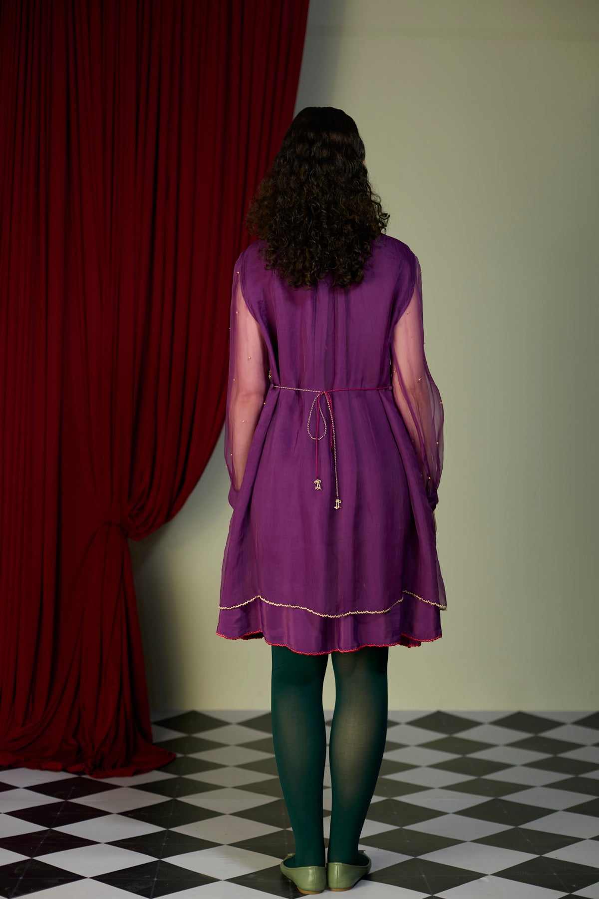 Regal Orchid Embroidered Dress