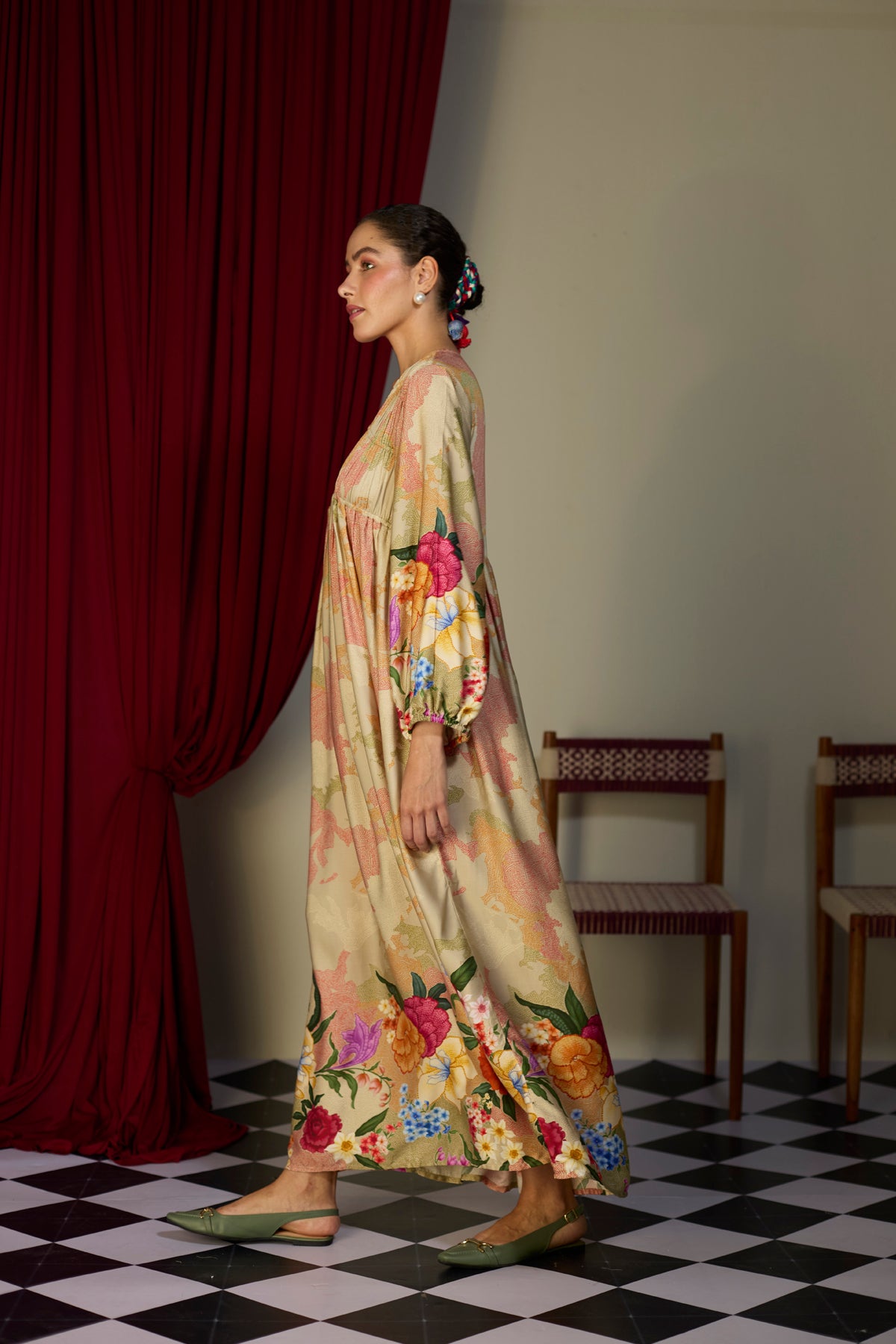 Heirloom Beige Printed Dress