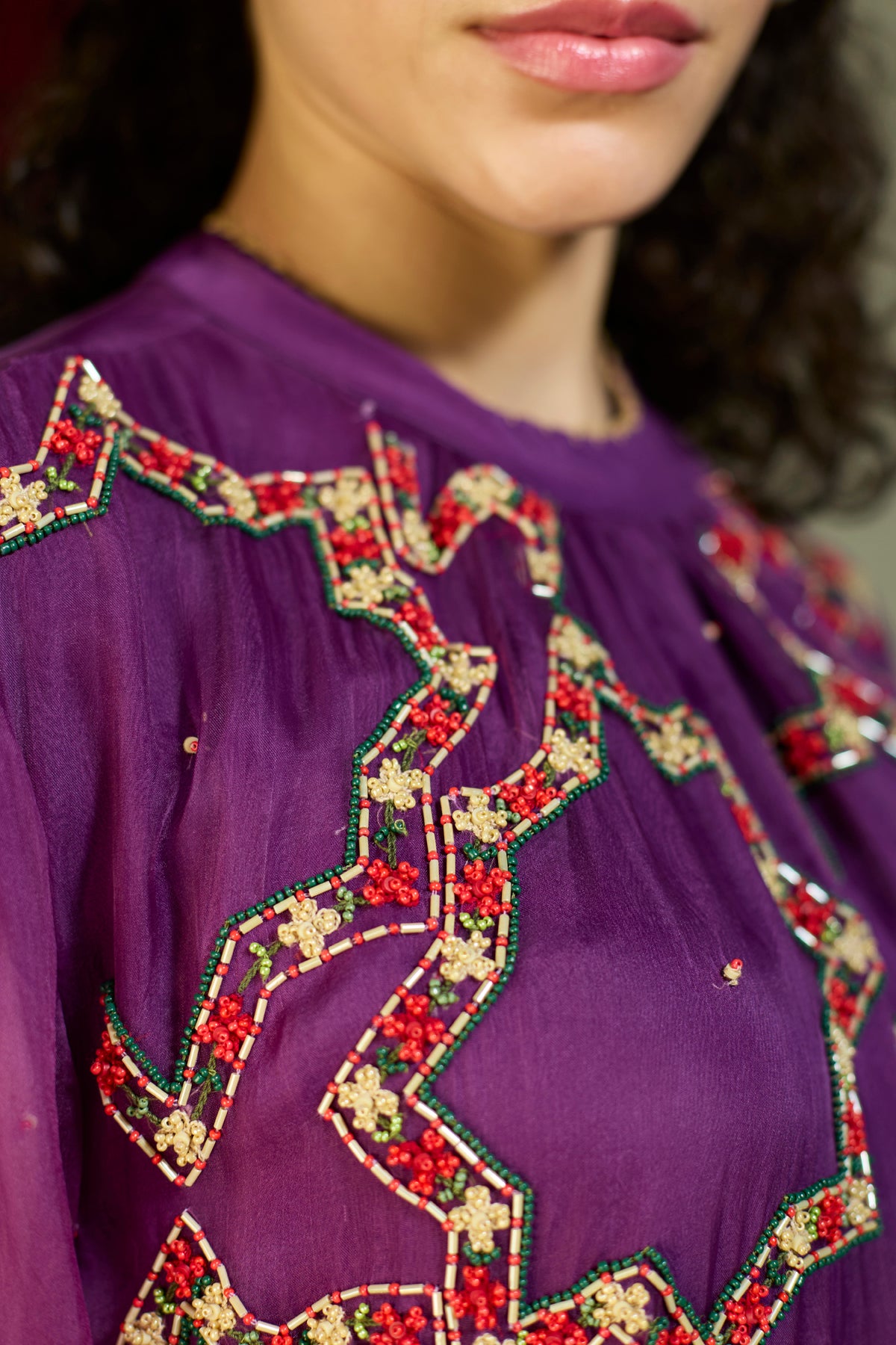 Regal Orchid Embroidered Dress