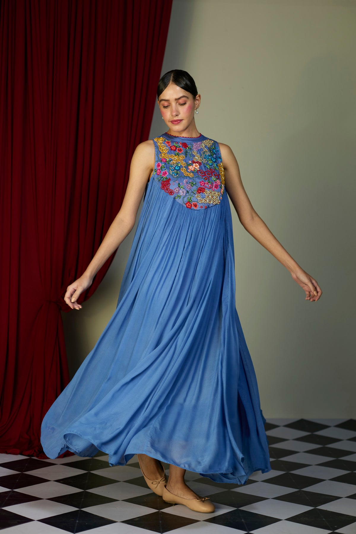 Periwinkle Blue Beaded Dress