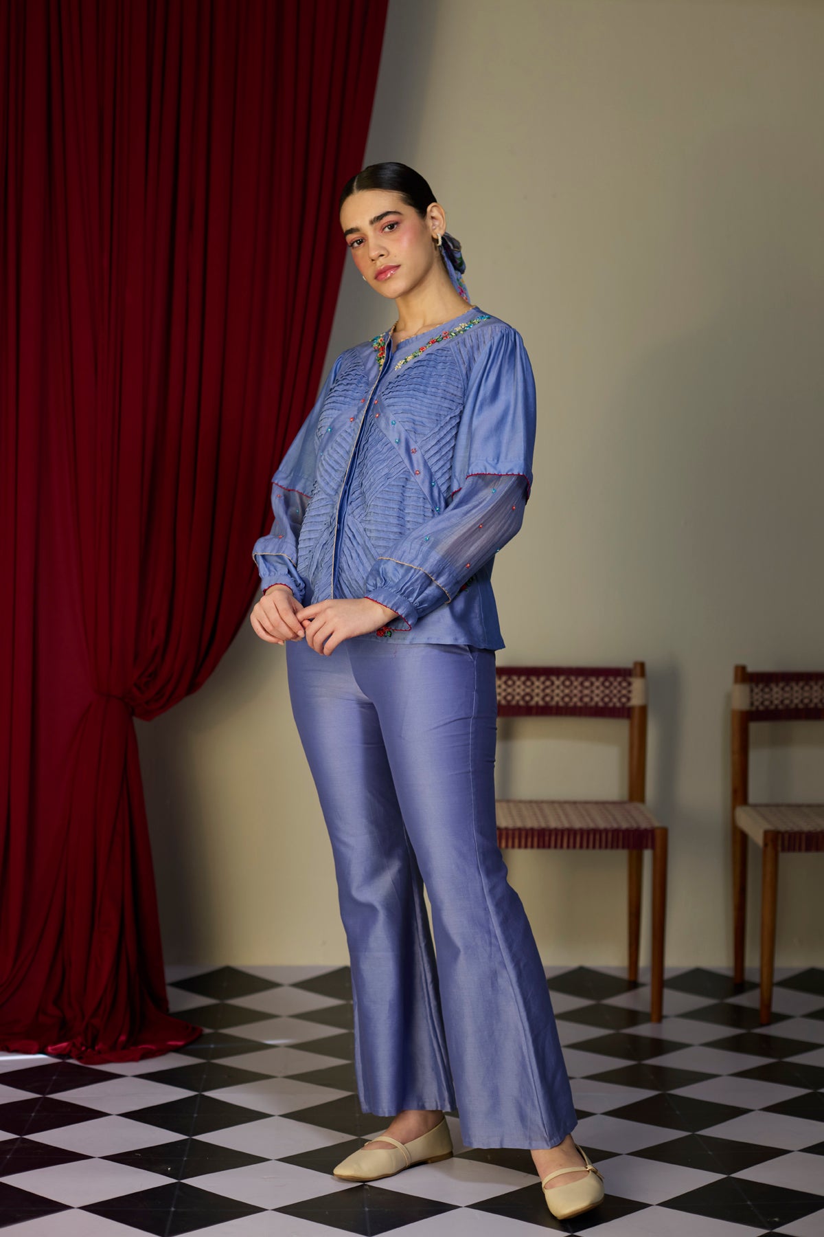 Periwinkle Blue Flared Pants