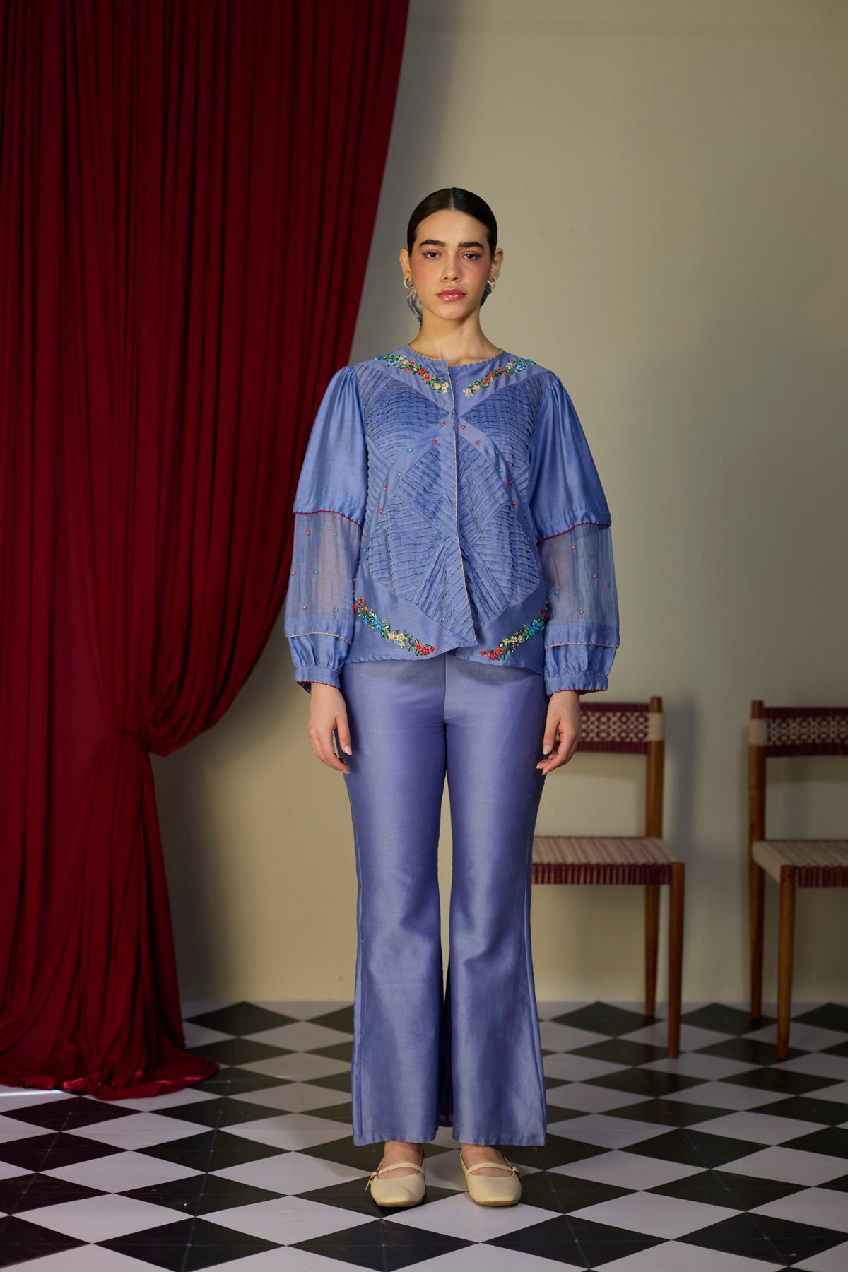 Periwinkle Blue Smocked Top