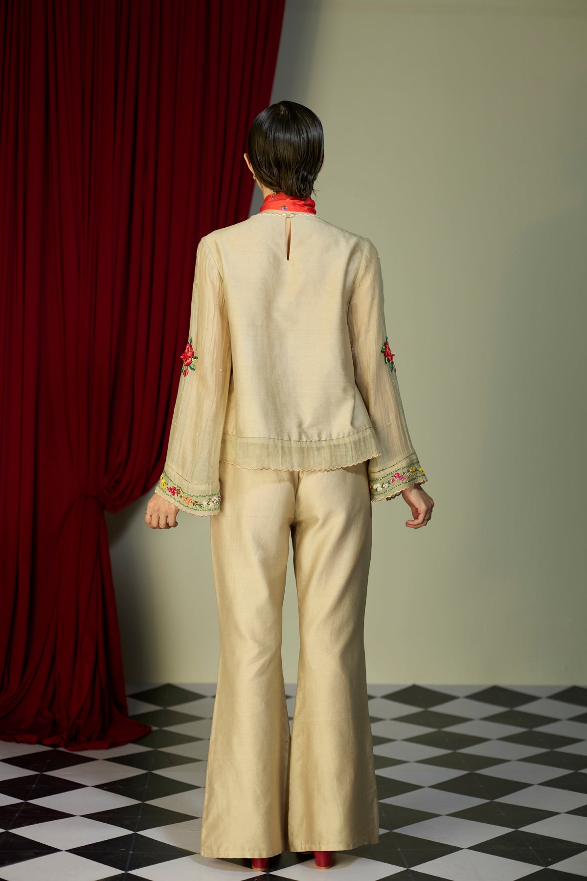 Heirloom Beige Beaded Top