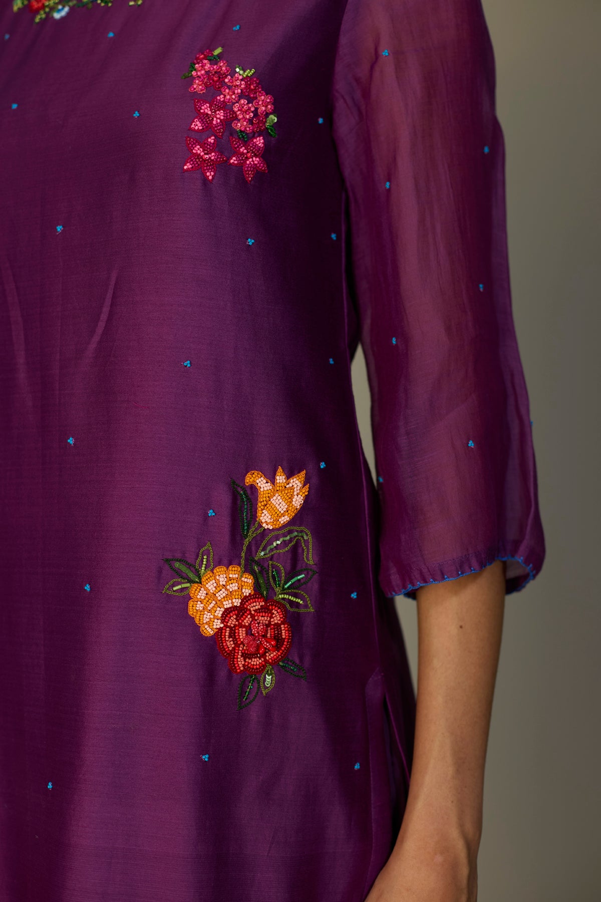 Regal Orchid  Floral Kurta