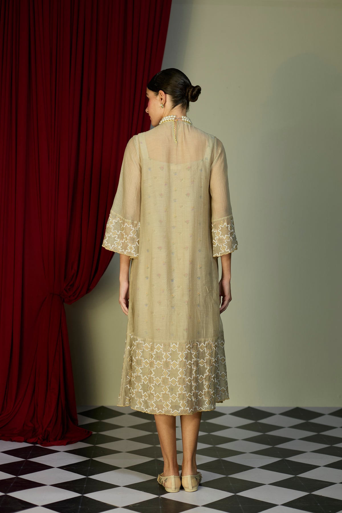 Heirloom Beige Smocked Dress