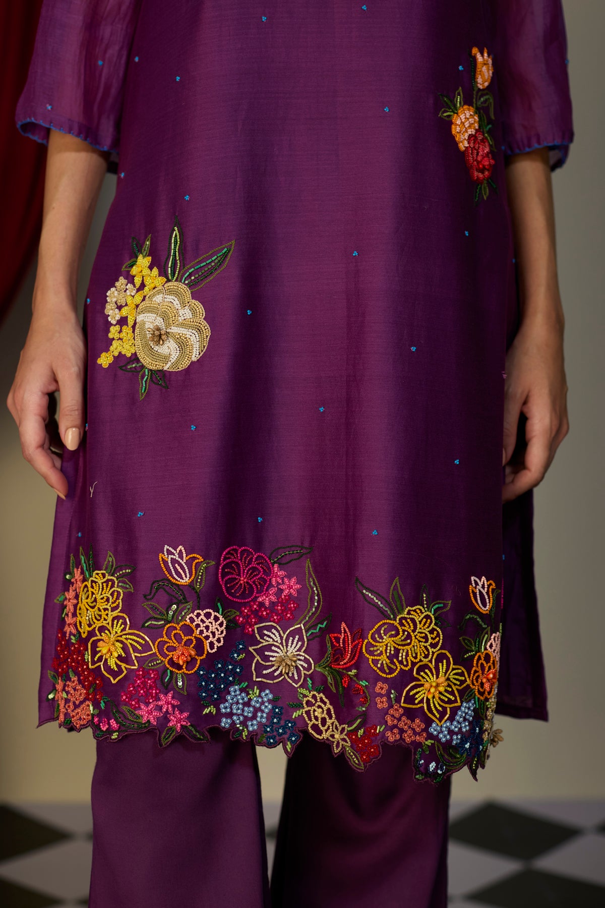 Regal Orchid  Floral Kurta