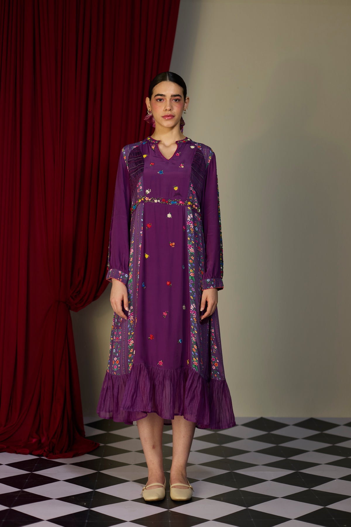 Regal Orchid Panelled Dress