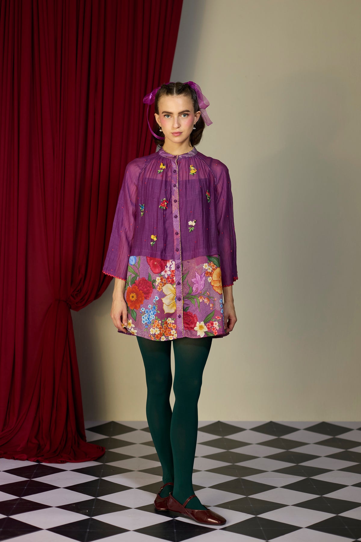 Regal Orchid Floral Tunic