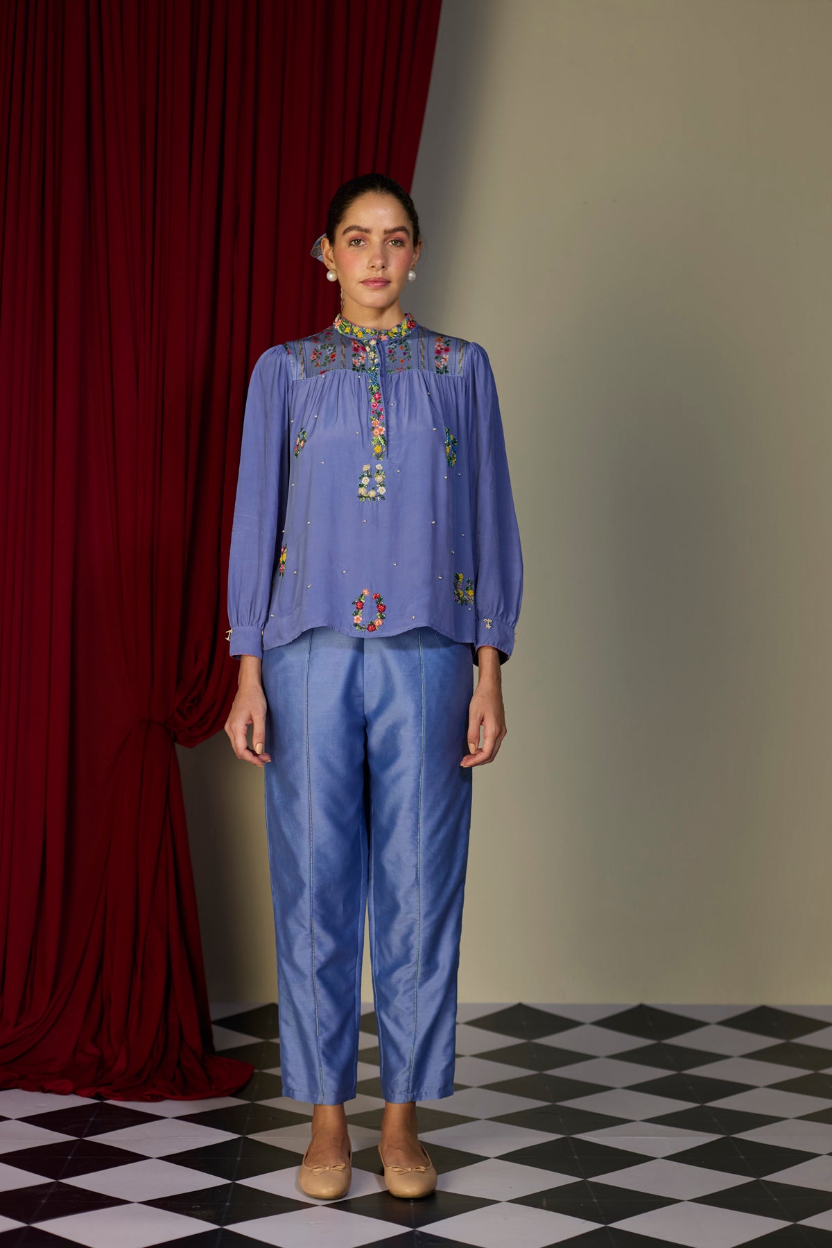 Periwinkle Blue Floral Top