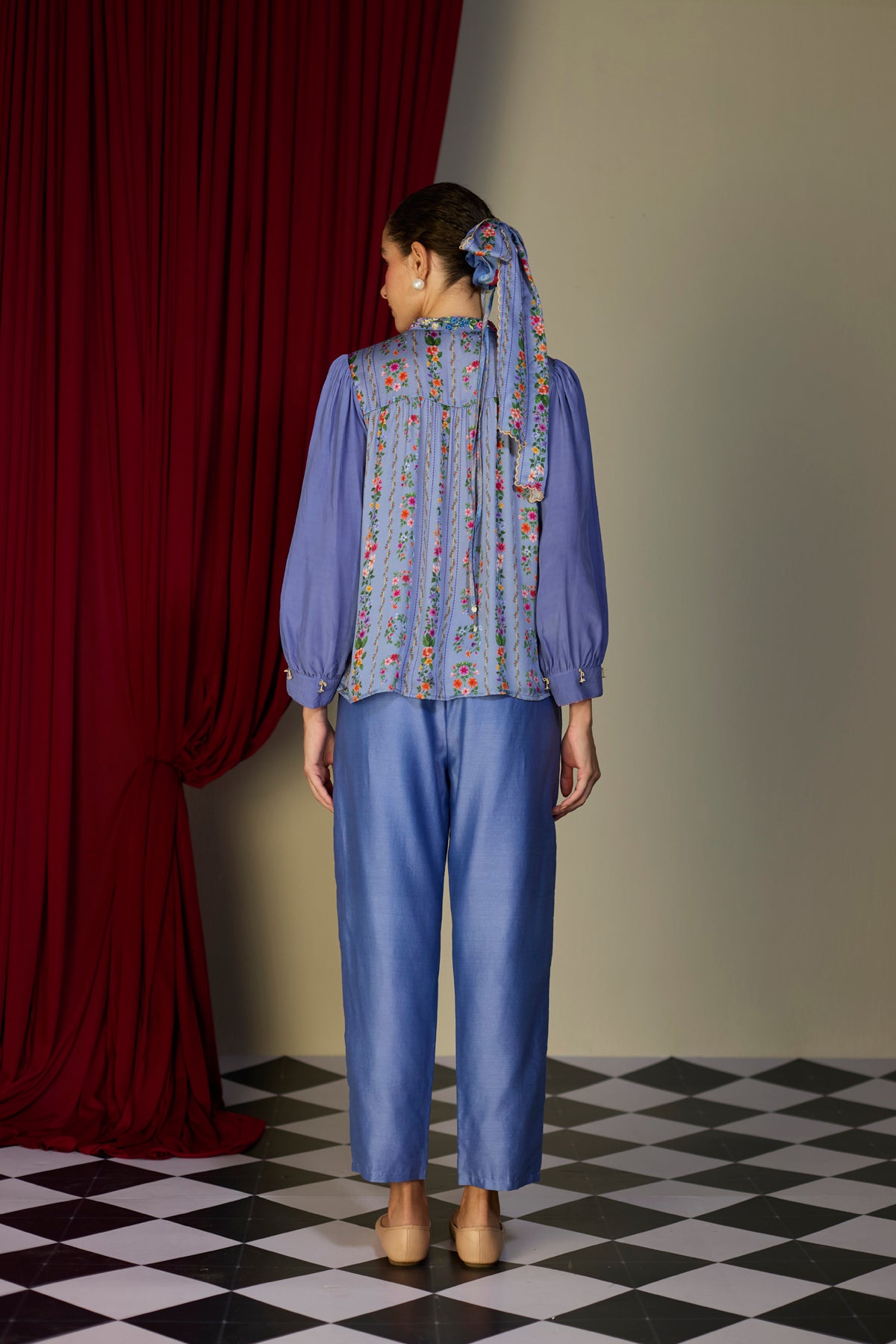 Periwinkle Blue Floral Top