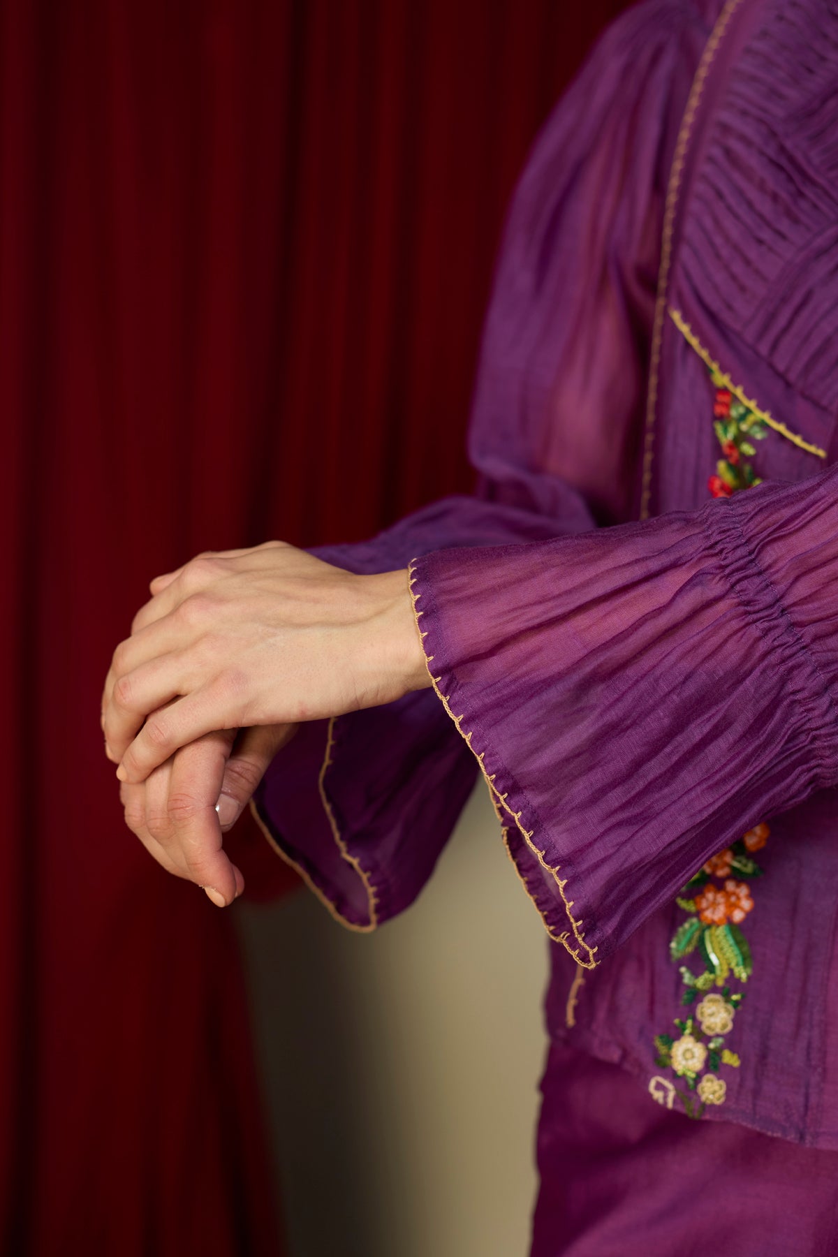 Regal Orchid  Smocked Shirt