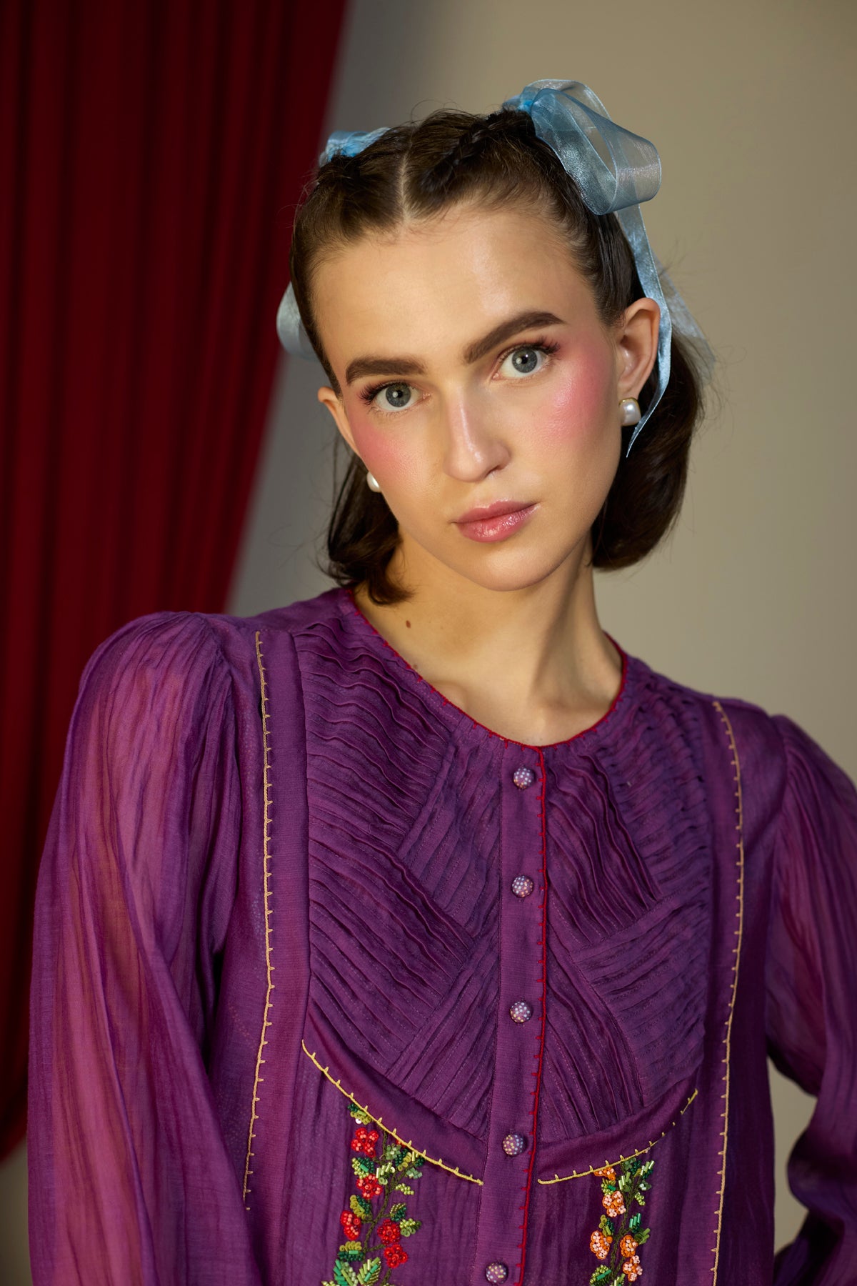 Regal Orchid  Smocked Shirt