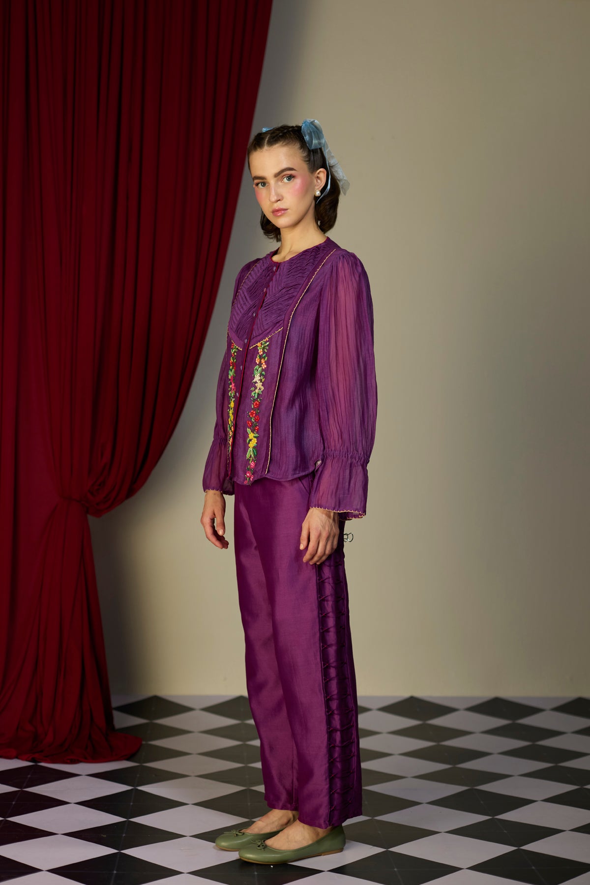 Regal Orchid  Smocked Shirt