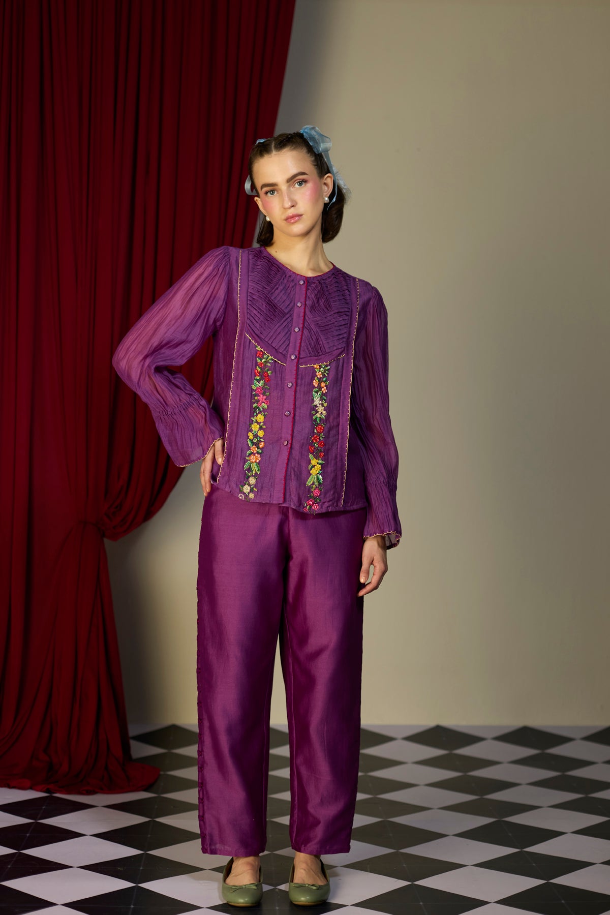 Regal Orchid  Smocked Shirt