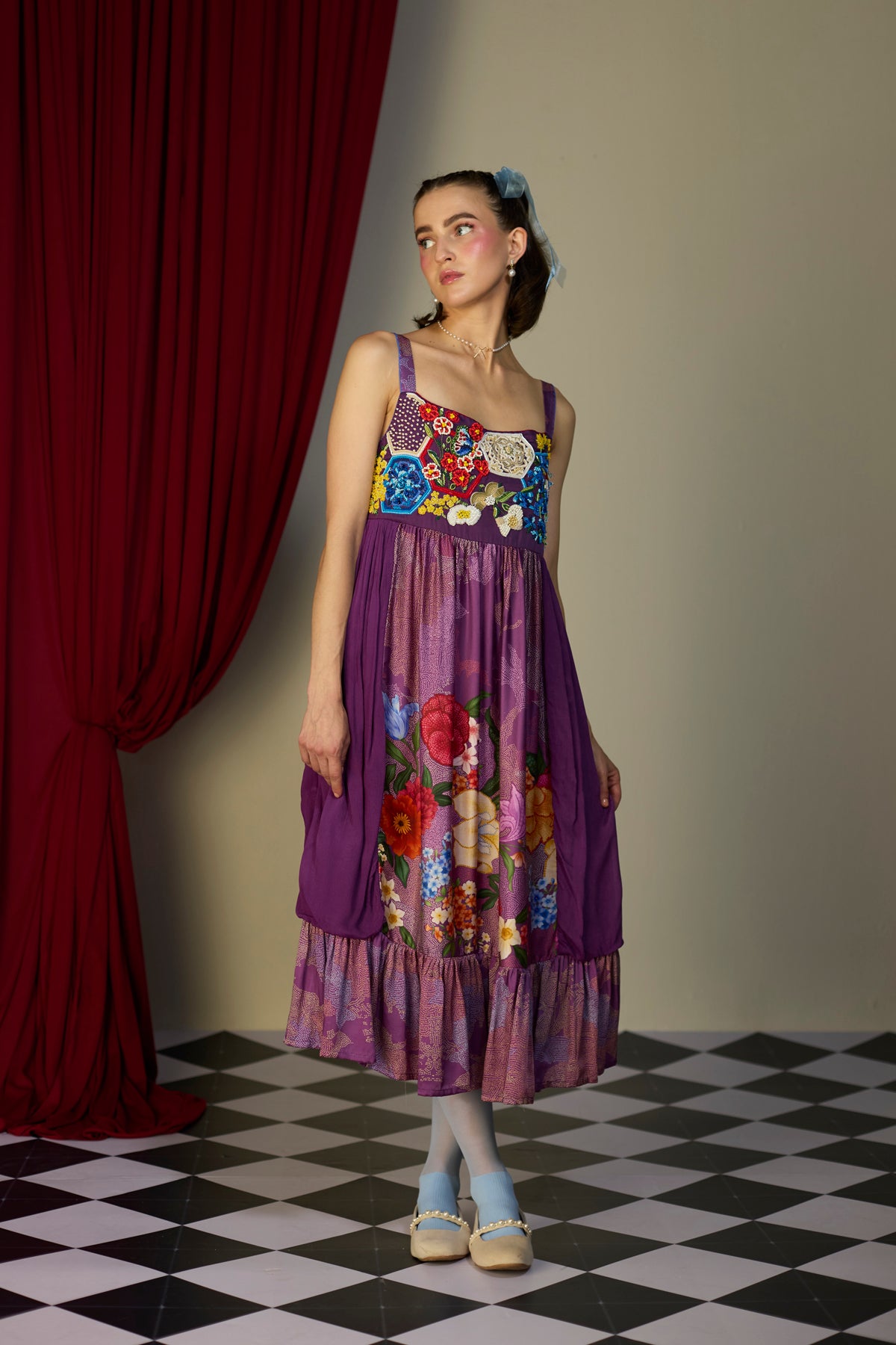 Regal Orchid Floral Dress