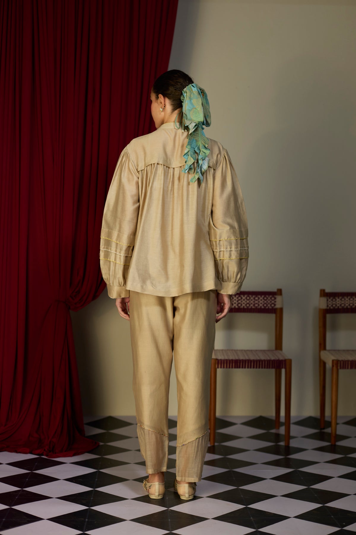 Heirloom Beige Beaded Shirt