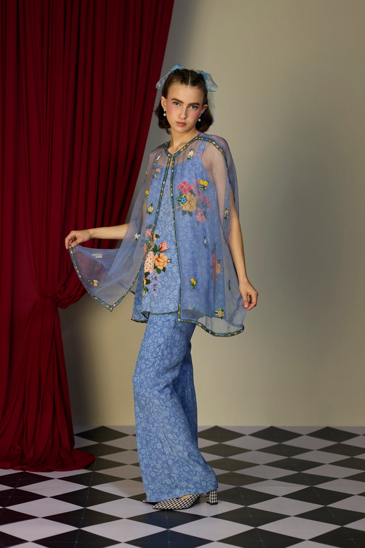 Periwinkle Blue Sheer Top