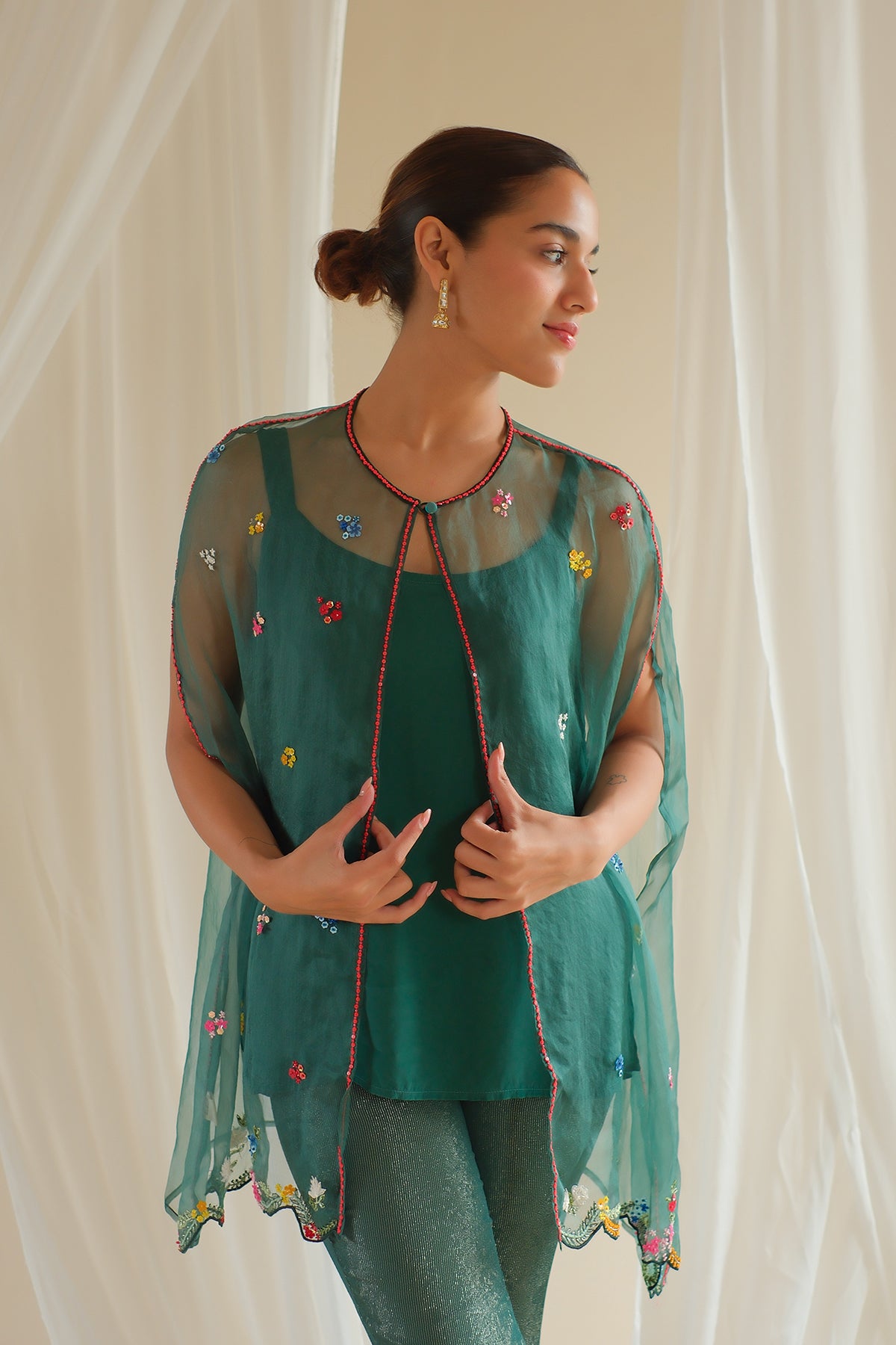 Jade Sheer Organza Co-ord Set