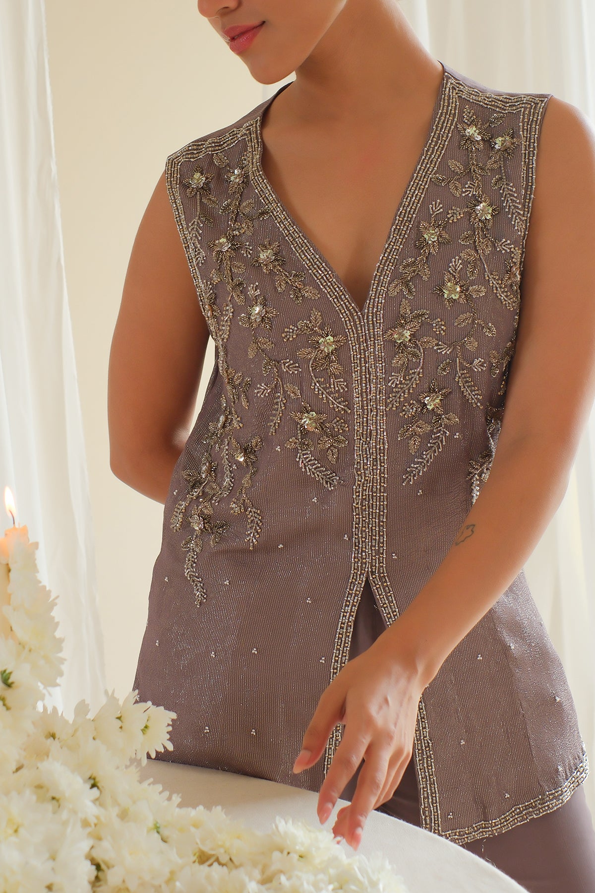 Ash Embroidered Co-ord Set