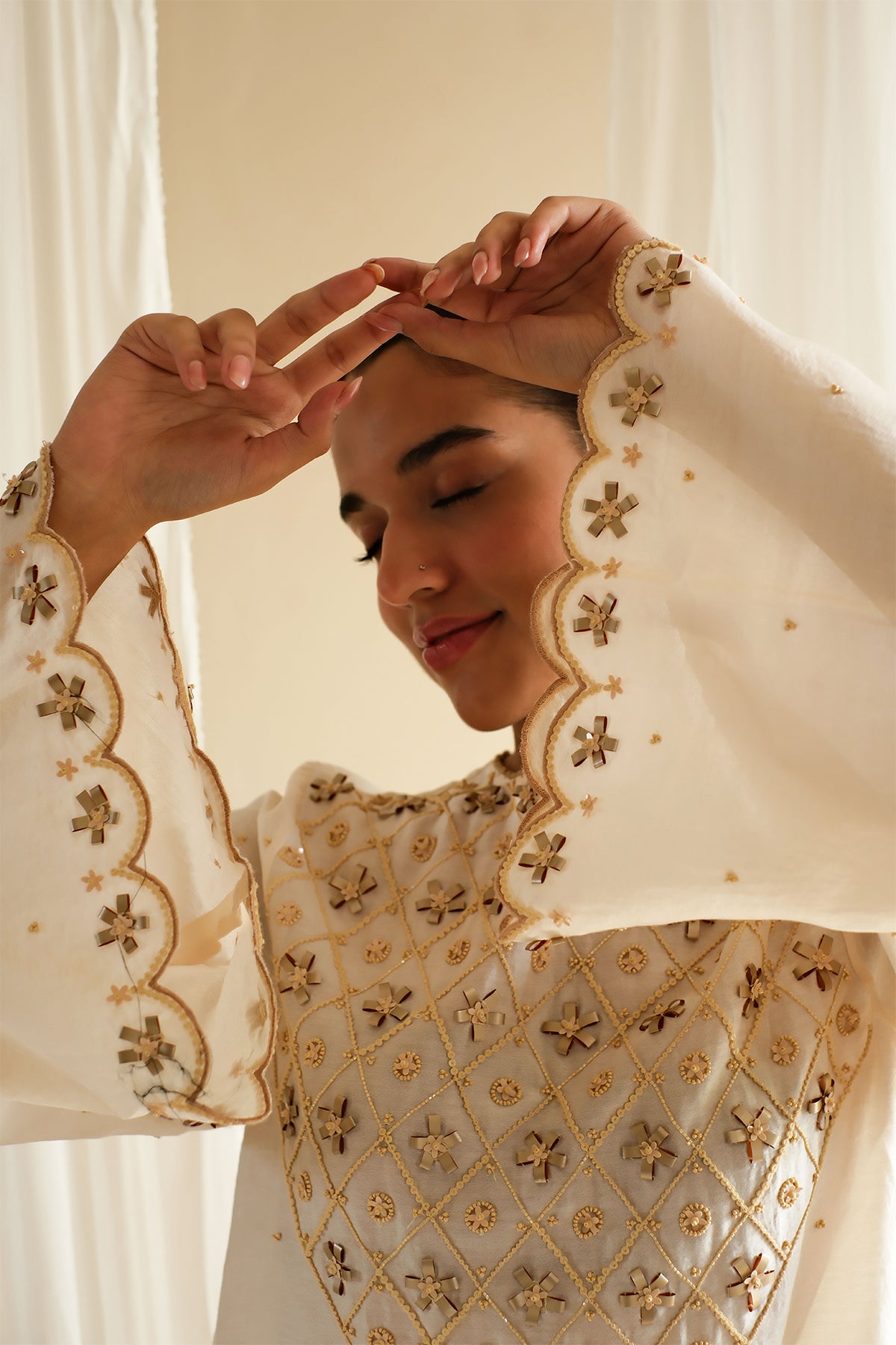 Pearl Embroidered Kurta Set