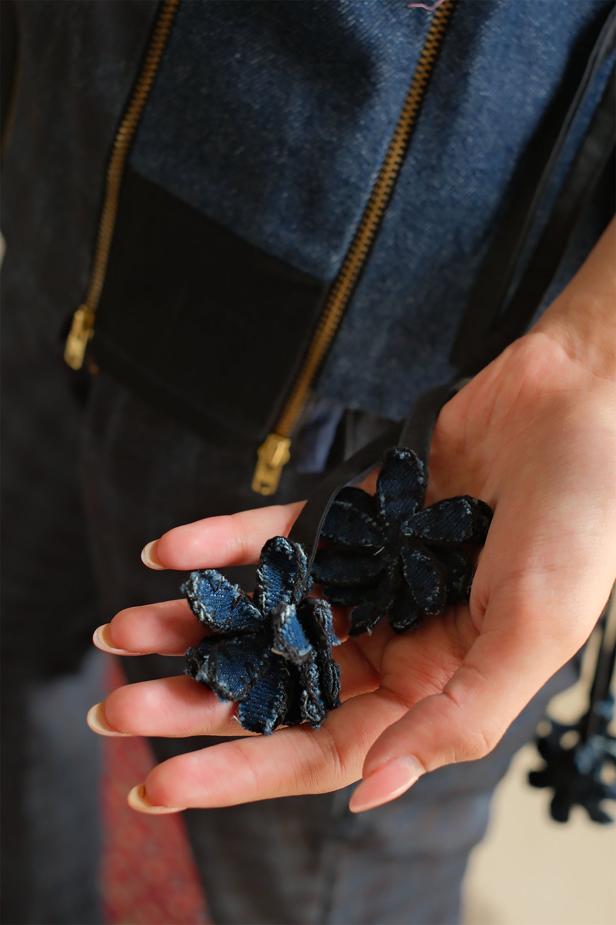 Midnight Blue Panelled Denim Top