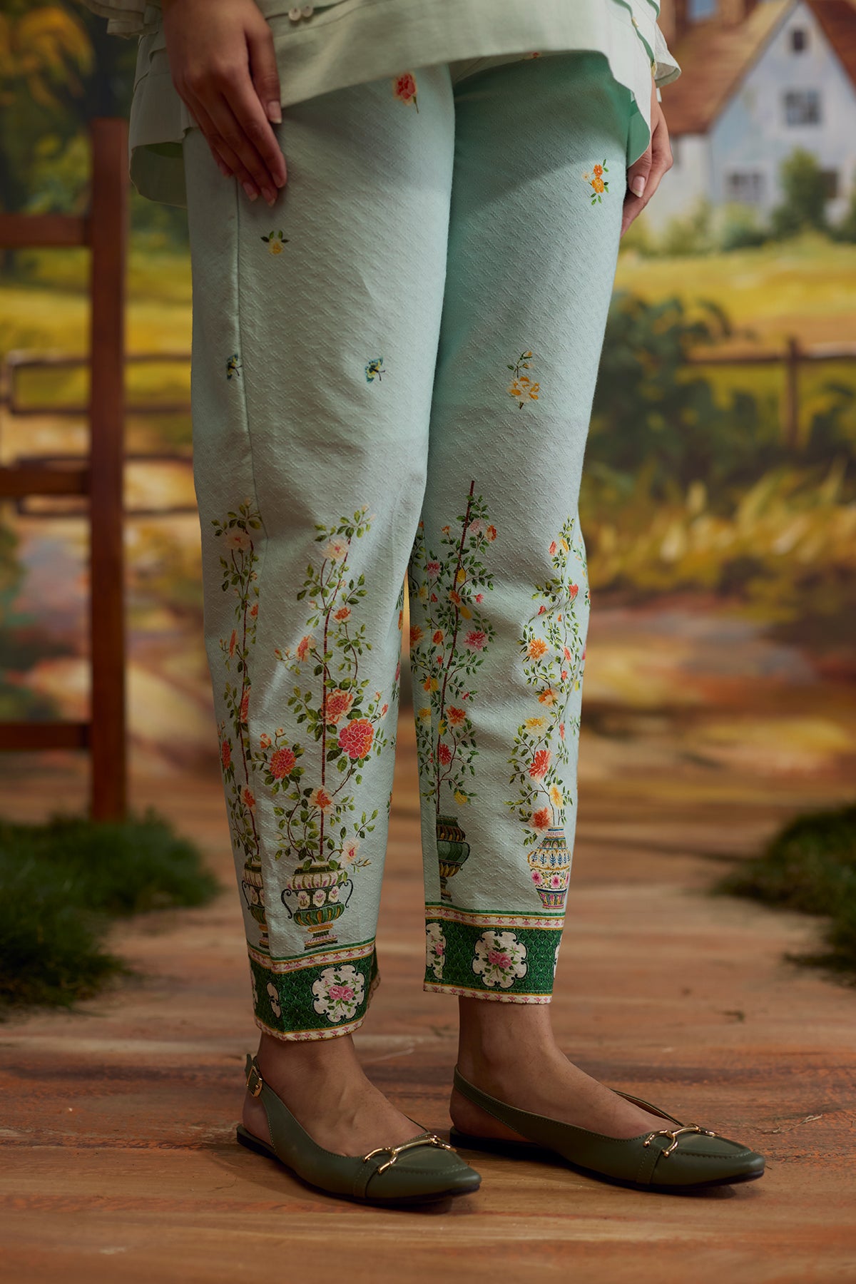 Meadow Printed Cuffed Pants