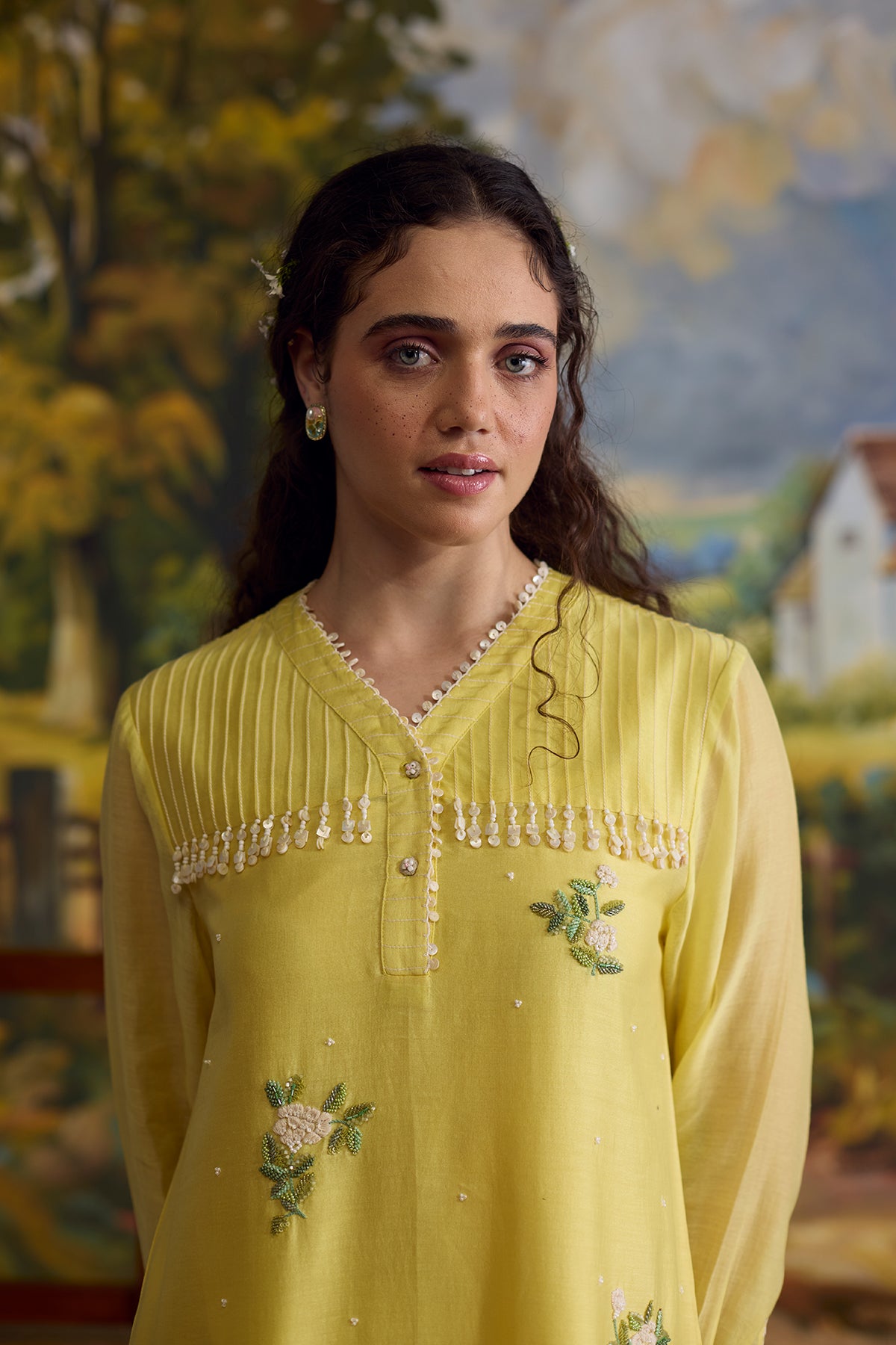Sunray Floral Beaded Dress