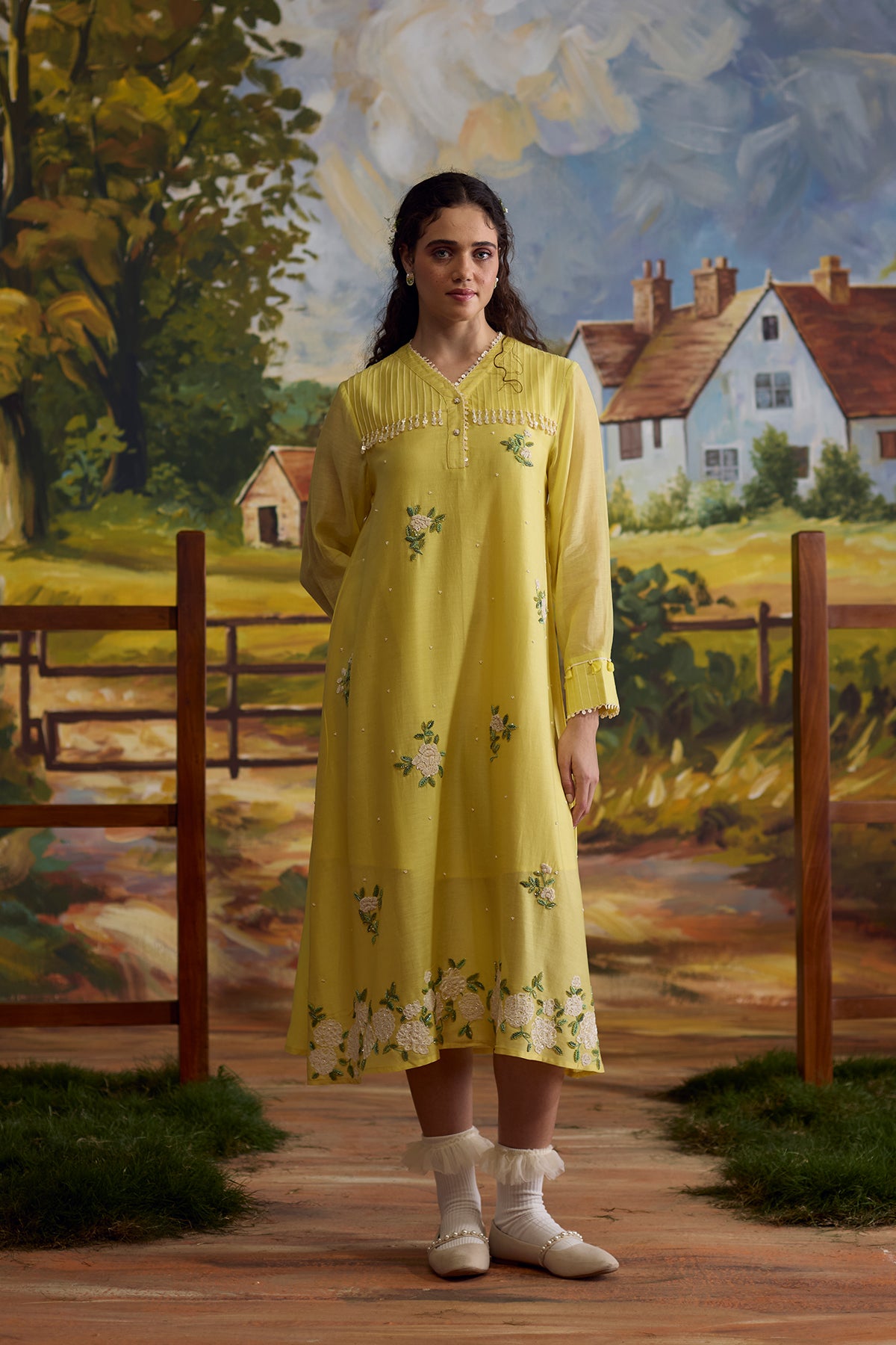 Sunray Floral Beaded Dress