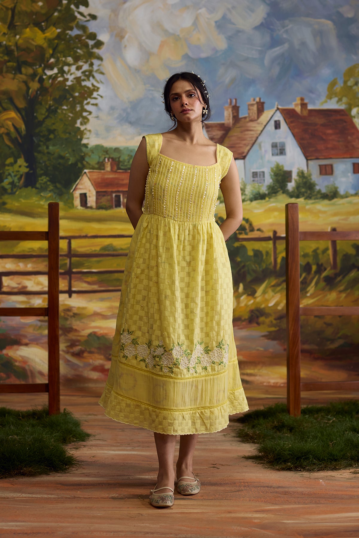 Sunray Checkered Dress