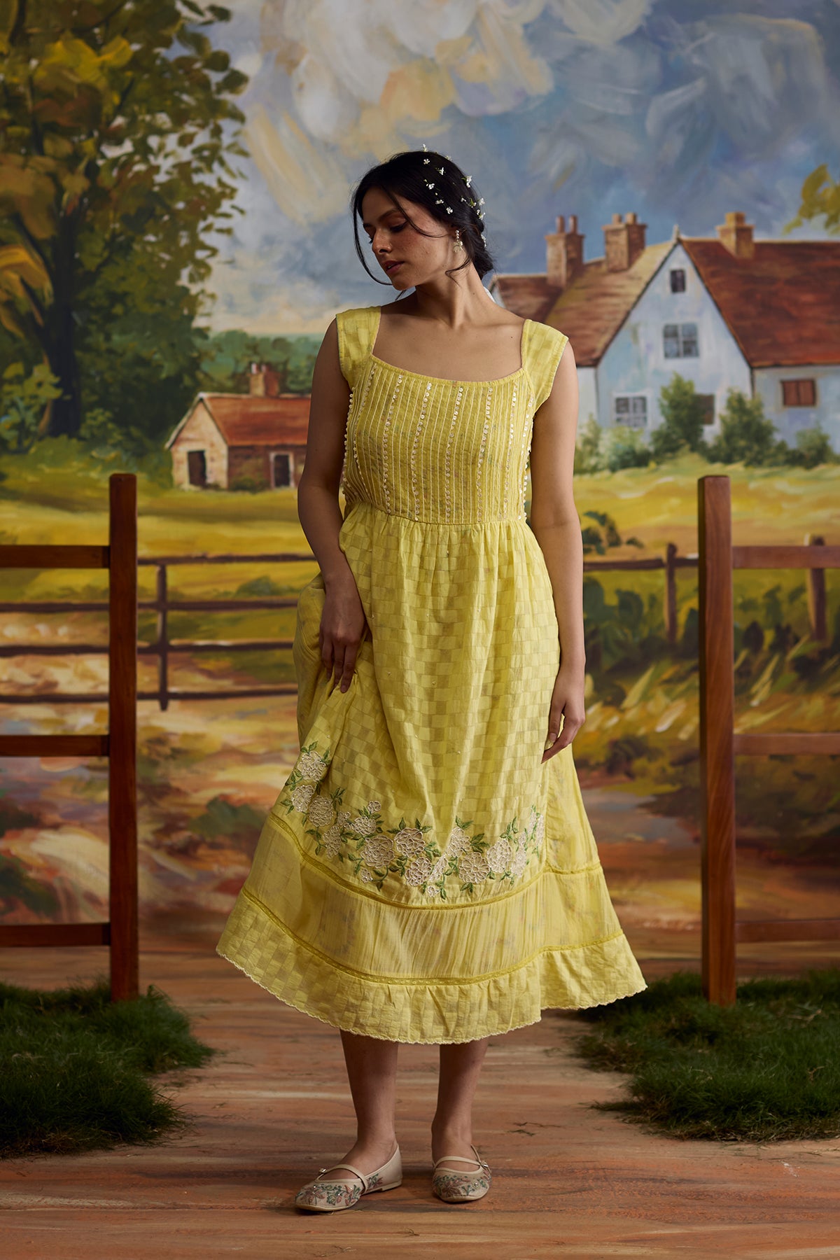 Sunray Checkered Dress