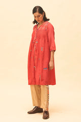 Crimson Buttoned Tunic