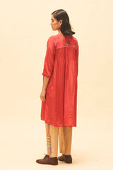 Crimson Buttoned Tunic