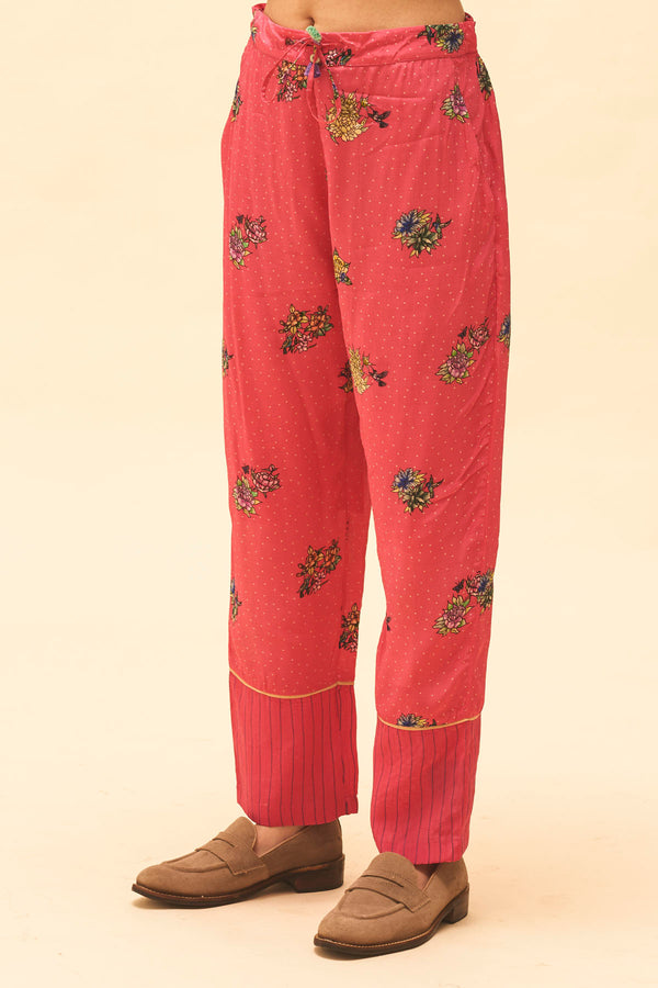 Fuchsia Printed Pants