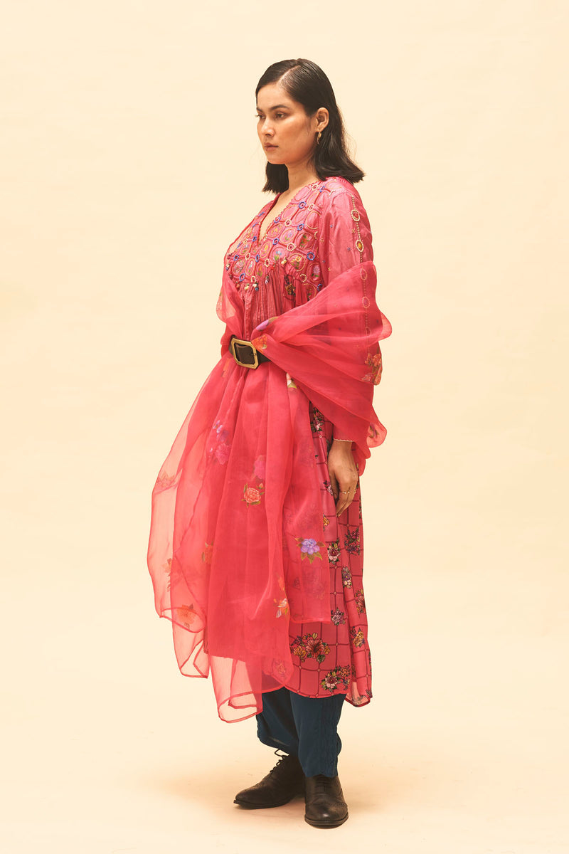 Fuchsia Gathered Kurta