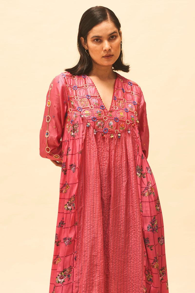 Fuchsia Gathered Kurta